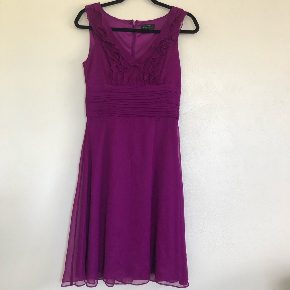 Tahari Arthur S. Levine Sleeveless Purple Dress .